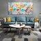 Flower Wall Art for Living Room, Dandelion Canvas Wall Decor for Bedroom, Colorful Abstract Print Painting Picture, Large Size 48x24 Inches